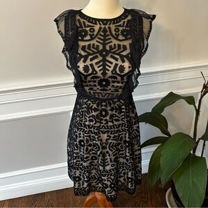 Parker Cocktail Dress in Black/Ivory